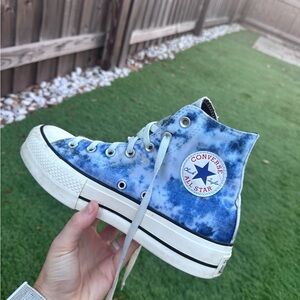 Converse Blue Tie-Dye High Top Sneakers